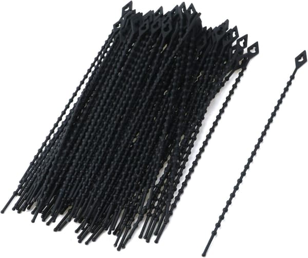 100 stk. Perleformede Kabelbindere Kabelstrips Kraftige Holdbare Stærke Kabelbindere (sort) black