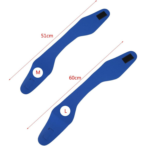 Simband för simning, justerbart pannband, elastiskt neoprenpannband (M-blå) m