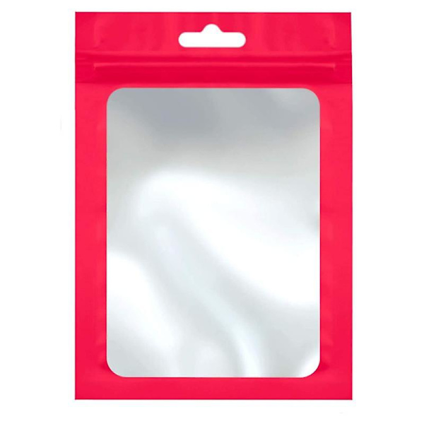 100 st Mylar-påsar återanvändbara läckagesäkra tätningsbara smyckespåsar (8X13CM, röd) red 8*13cm