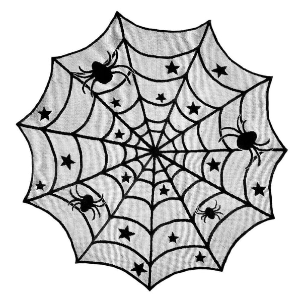 Halloween Dekoration Bord Spets Spider Web Duk (Svart) 1 Styck