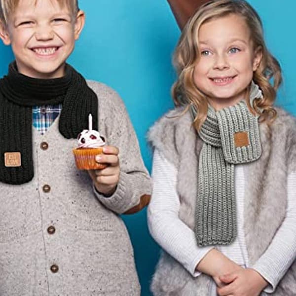 2-delad barns vintervarm stickad halsduk varm halsduk