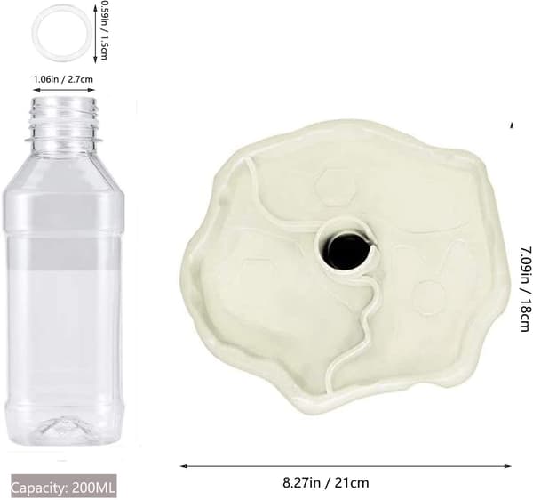 Skåle til krybdyr, skildpaddevandskål, 2-i-1 automatisk foderautomat, vådfoder i plastik (beige) Beige