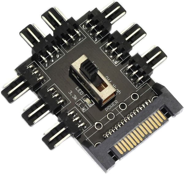 8-vejs PC-blæserhub PC-blæserhub SATA-interface hastighedsregulator PCB-adapter