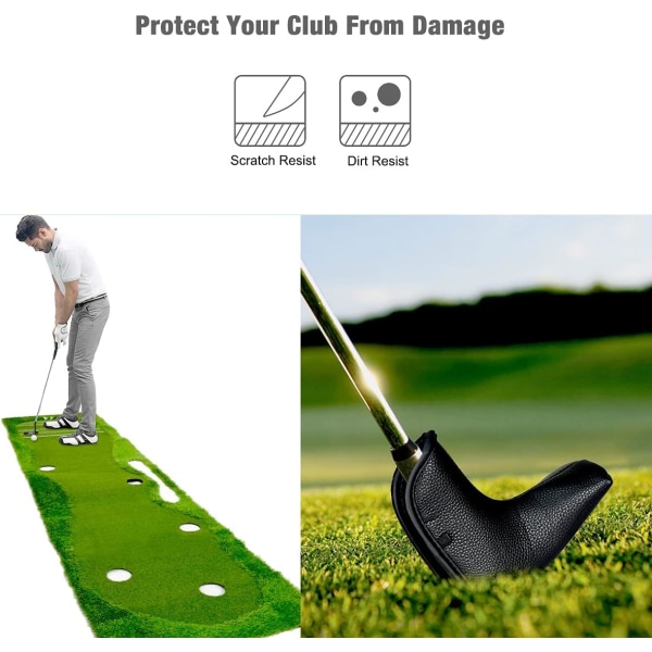 Golf L-formad cover PU vattentätt tyg förtjockat cover (svart) Black
