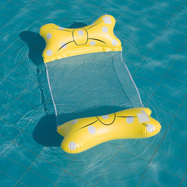 Bärbar uppblåsbar flytande stol PVC uppblåsbar flytande säng (gul) Yellow