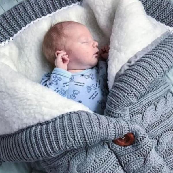 Utendørs babyvognknapp sovepose (lys blå) 1 stk light blue