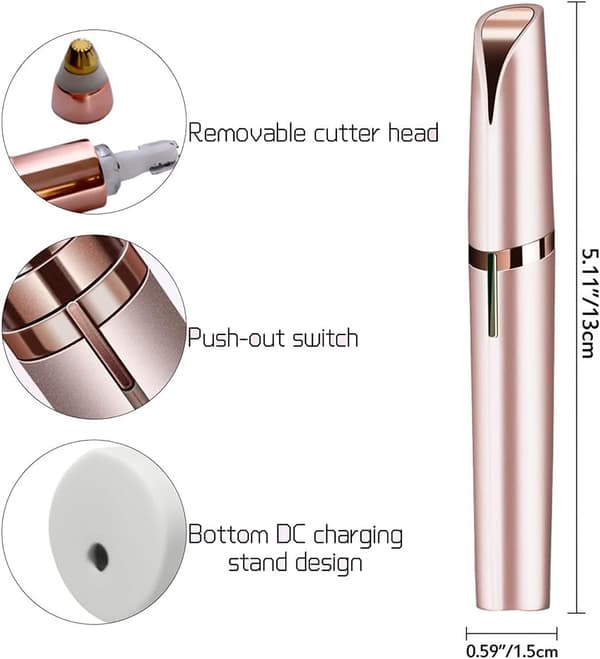 Dame Automatisk Bryn Trimning Ansigts Epilator (Rose Guld) 1 Styk