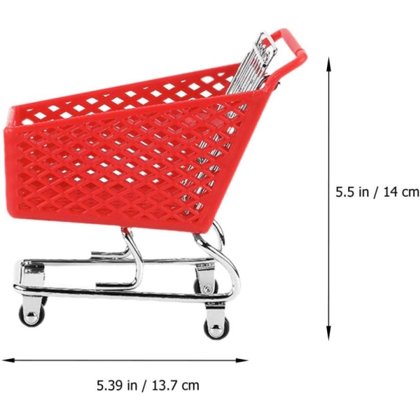 Miniatyr Supermarket Handcart, Utility Cart Shopping Livsmedelsläge Förvaringsleksak (slumpmässig färg)