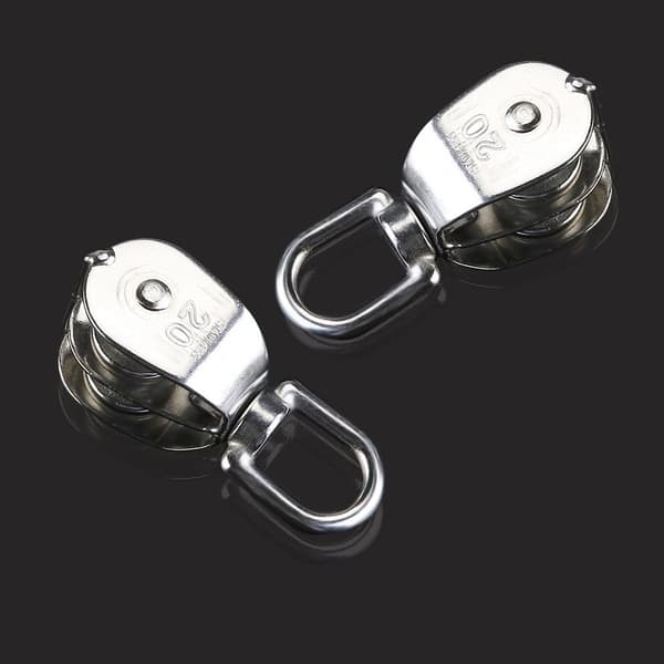 Dobbelt remskiveblok 2 stk. rustfrit stål 304 dobbelt drejelig remskiveblok (20 mm) m20