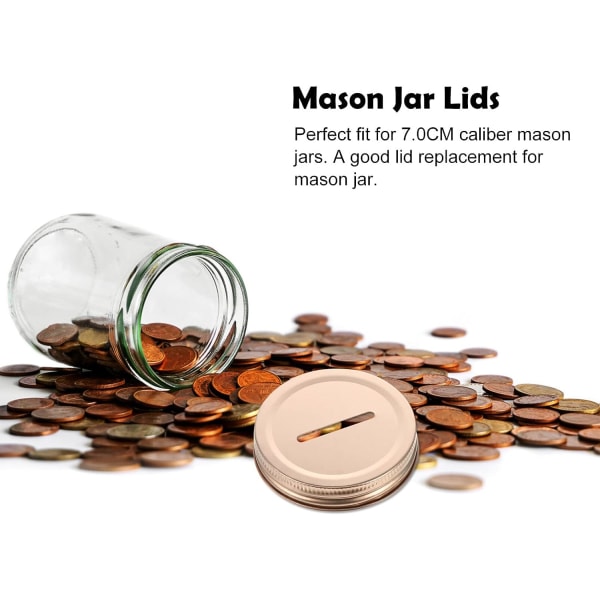 25-pack med myntinkast i bred metall Mason Jar-lock i tennplåt, myntinkast bänkskydd (blandade färger)