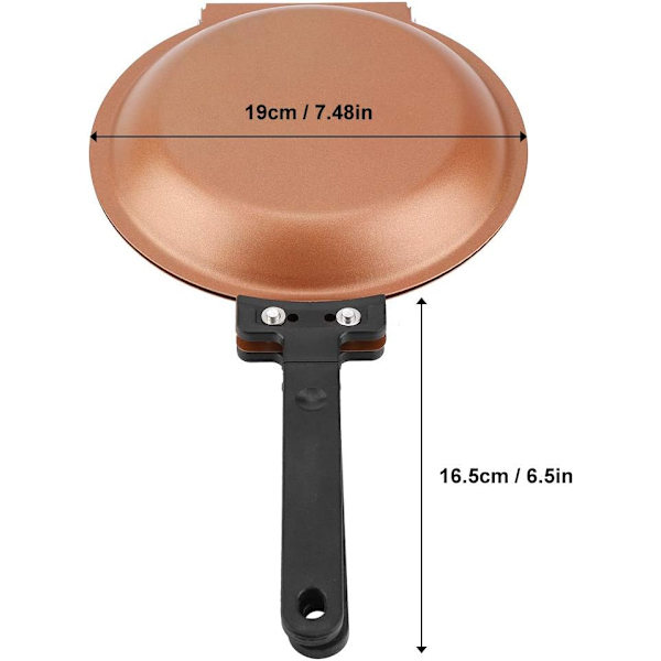 Flip Frying Pancake Maker Dubbelsidig Non-Stick Keramisk Beläggning Hushållskök Redskap (Röd Koppar)