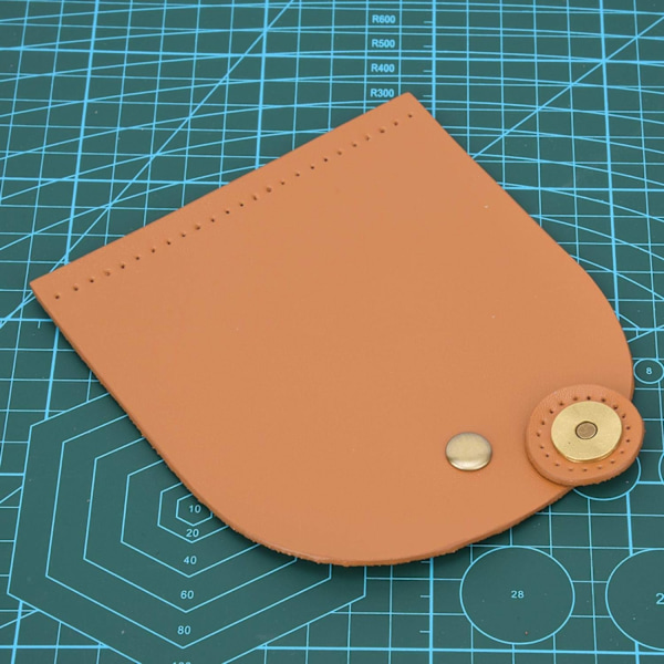 Läder DIY sytillbehör, väska flip cover split läder magnetiskt spänne (brunaktig gul) brownish yellow