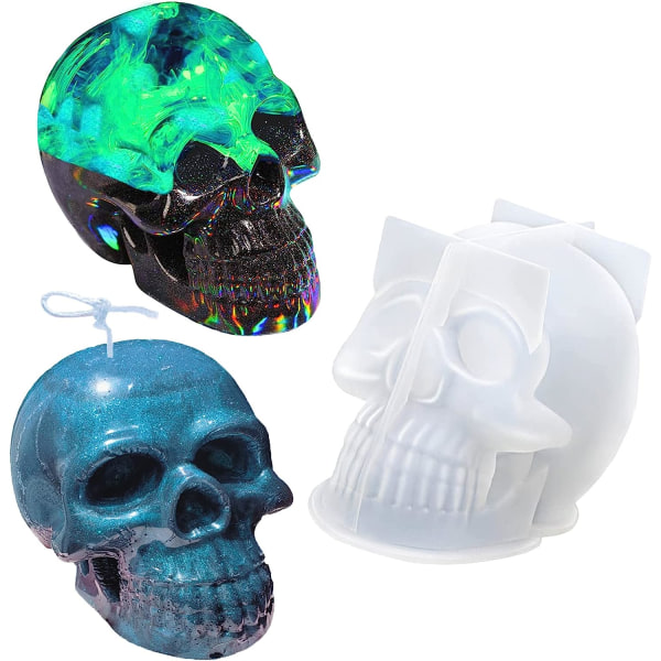 Large Skull Candle Mould, 3D Skull Halloween Mould, Halloween Candle Mould