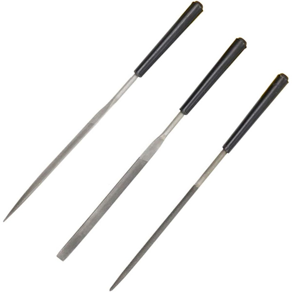 3-pack Rund Platt Triangulär Nålsfil Set Handverktyg Glas Sten Hantverksverktyg
