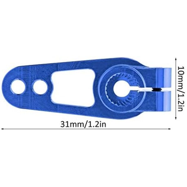 RC Servo Arm, 25T Styrväxel Arm för 1/8 1/10 RC Bil Uppgradering Ersättningstillbehör (blå) Blue