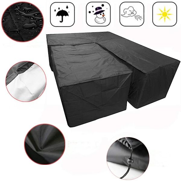 Höger L-formad Lounge Soffa Överdrag med Snörning i Botten 222*286cm 222*286cm