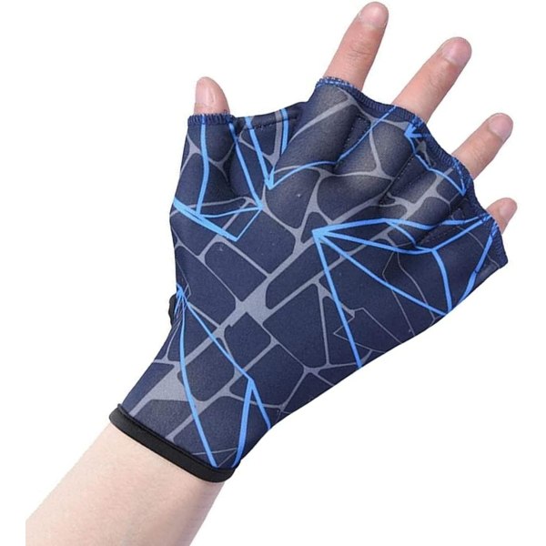 Nylon simhandskar för simning, simning med simhud, handskar med simhud, vattenträning, handskar med simhud, stora blue l