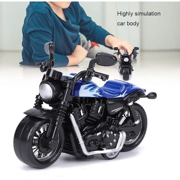 Legering Motorcykel Leksak Hög Simulering Modell Fordon Leksak för Barn Intellektuell Leksak Presentset (Blå) Blue