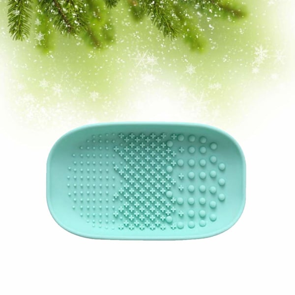 Sminkborste rengöringsmatta Silikon kosmetisk borste rengöringsmatta för hemresor (ljusgrön) light green