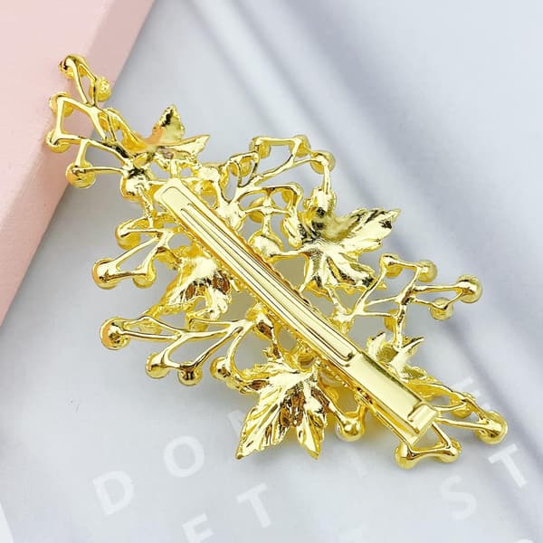 2 stk Rhinestone Perle Bryllup Hårspenner Blad Brude Hårnål Krystall Blomst Barrette Hodeplagg