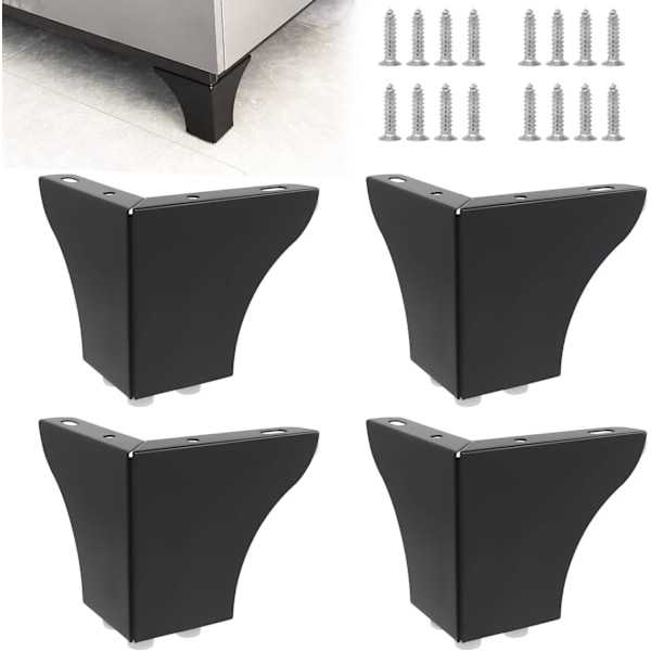 4 st möbelben i metall, 10 cm höga soffben, moderna triangulära möbelfötter DIY-ersättning