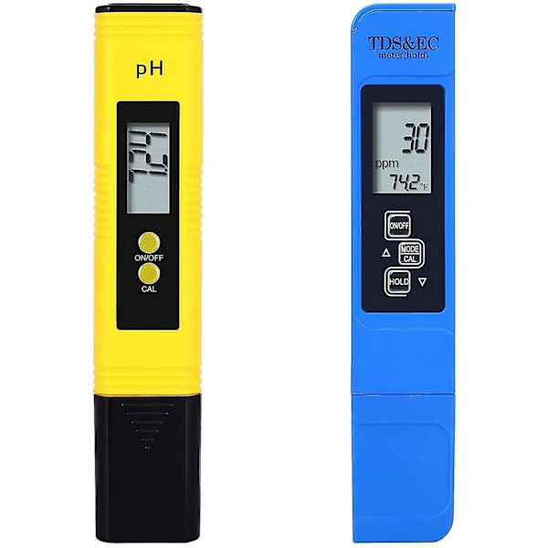 TDS-mätare Combo Hög noggrannhet Pen pH-mätare ± 2 % Läsnoggrannhet 3 i 1 TDS EC Termometer för hydroponik Hemmabruk & Akvarium - 2 stycken