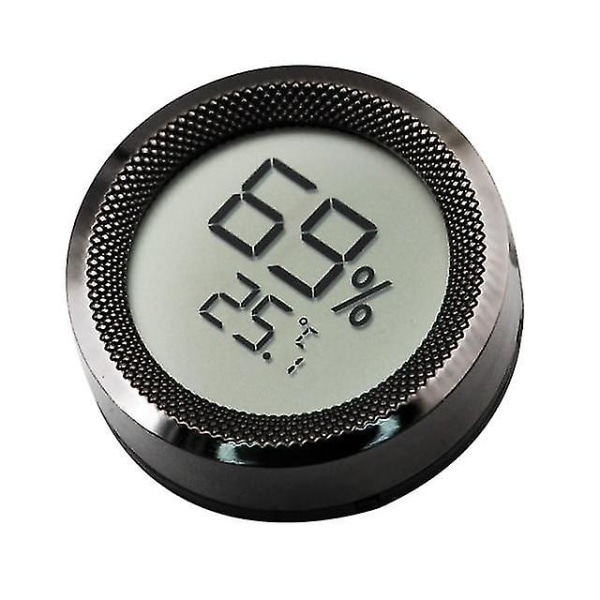 Cigar Humidor Hygrometer Mini Digital Lcd Display Sensor（svart）
