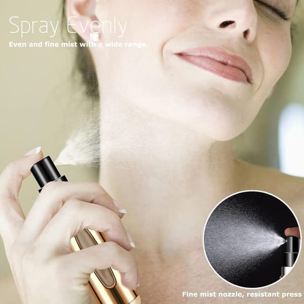 2 stk påfyllbare parfymeflasker, bærbar mini separat parfymeflaske, reise- og utfluktspraydispensere 5 ml/0,2 oz (gull) Gold