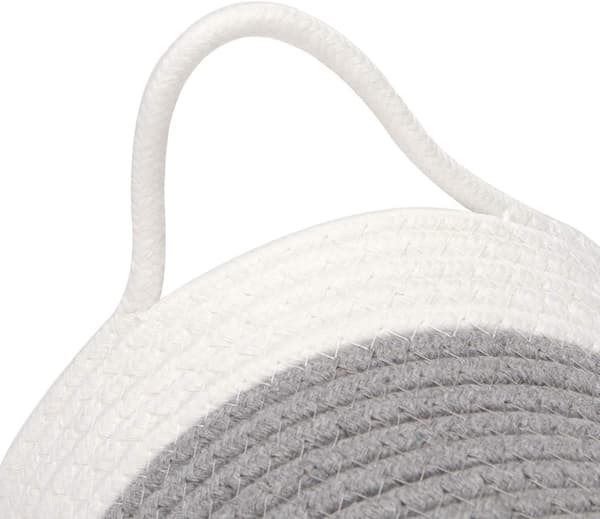 Hängande bomullsrepkorg 6,7\" Förvaringskorg Bomull och linnekorg - Off-White grey