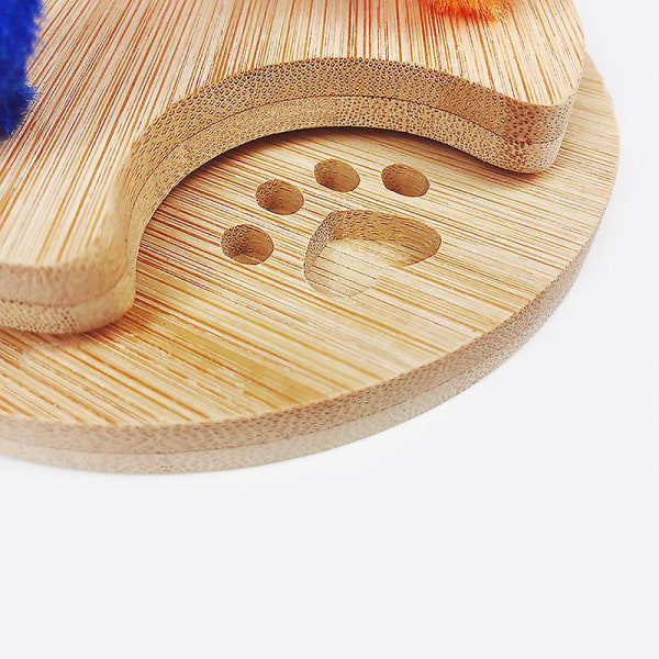 Skivbordsleksak för sällskapsdjur Naturlig bambu och trä roterande kattskrapbräda