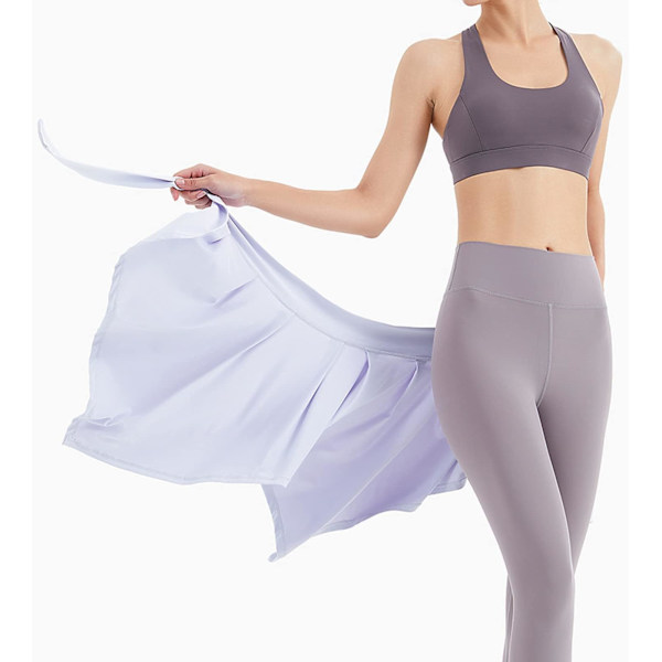 Kvinnor Flickor En Delad Remmar Yoga Balett Tennis Jogging Sport Tie Up Kjolar Cover Up（lila） purple