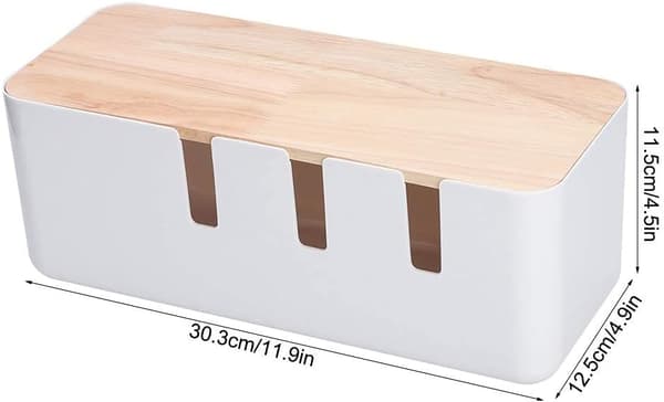 Kabelstyring Skrivebord Kabelorganisationsboks til styring af ladekabel 30,3 x 12,5 x 11,5 cm