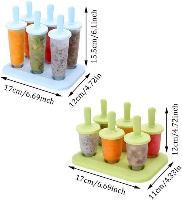 2 stk. 6-cellers plastik runde ispindeforme genanvendelige DIY frosne isforme