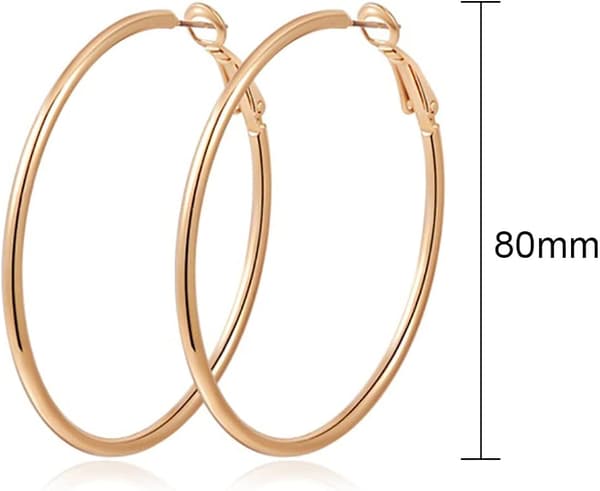 3 par store kreoler, rustfrit stål heste, sølv rosa guld, følsomme ører (8cm)