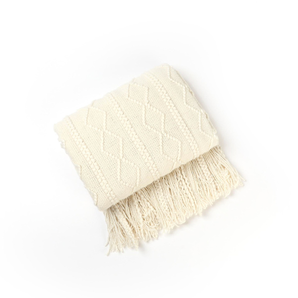Mjuk stickad filt, vändbar filt, mjuk filt, beige 127*180cm - stil 2 color 3