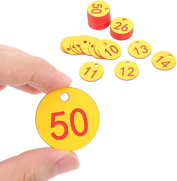 Nummerert etikett, merke for husdyrhold (1-100)