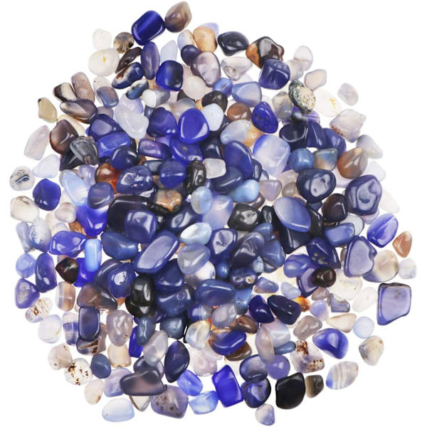 Naturlig agat krossad sten vas kristall prydnad 9-12MM (blå agat) 3 st blue 9-12mm