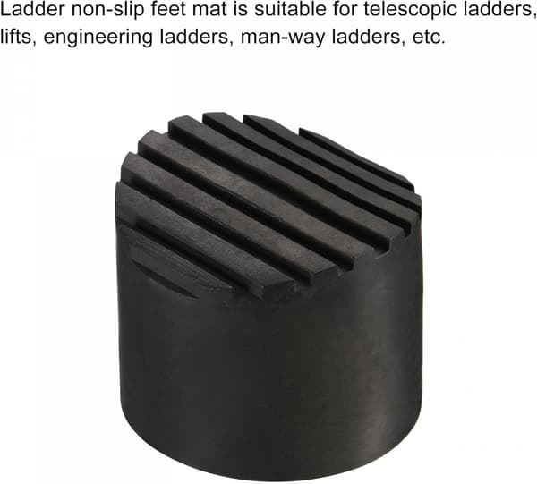sourcing map Anti-Slip Stigefødder Måtte 64mm ID Gummi Rund Teleskopstige Tilbehør Sort 2Stk