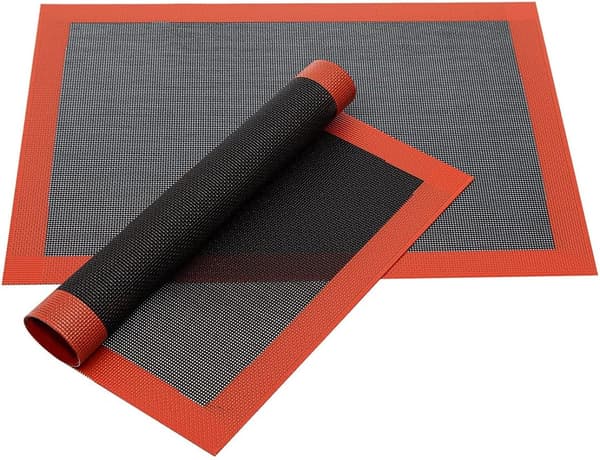 2-pakning silikon bakeunderlag, non-stick ovnsmatte, perforert dampnett (11-4/5\" x 15-3/4\")