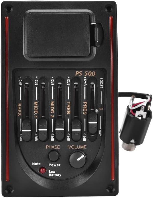 Gitar Pickup EQ PS-500 5-bånds Equalizer Digital Tuner Pickup
