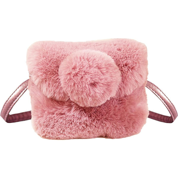 Mjuk miniväska för barn, axelväska för flickor 3-12 år (rosa)