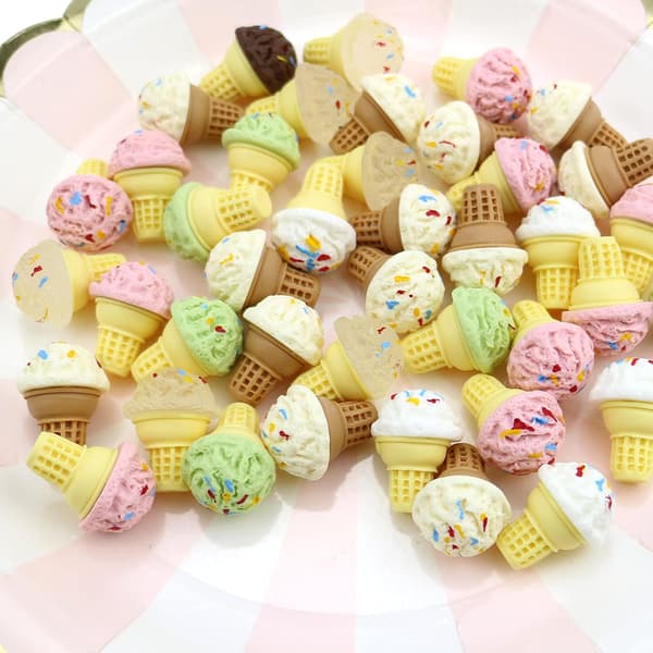 40 STK 3D Is Resin Charm Uden Hul Perler til DIY Scrapbooking Pynt