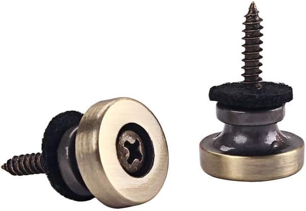 2 STK Guitarremknapper med metalender Remlåse til guitarbas (bronze) Bronze