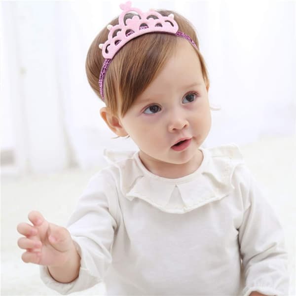 4 stk. elastiske kronehårbånd til baby, glitrende elastisk perlehårbånd fotorekvisitter hodeplagg