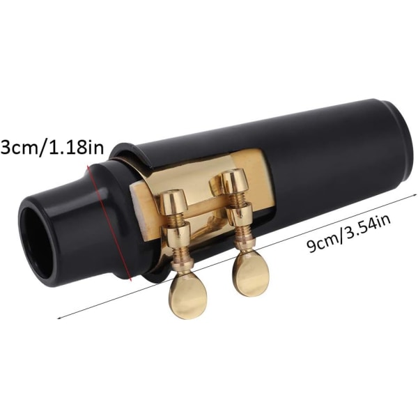 Saxofonmunstycke Set 5 i 1 ABS med lock i metall, spänne, rörblad, saxofontillbehör, speltillbehör