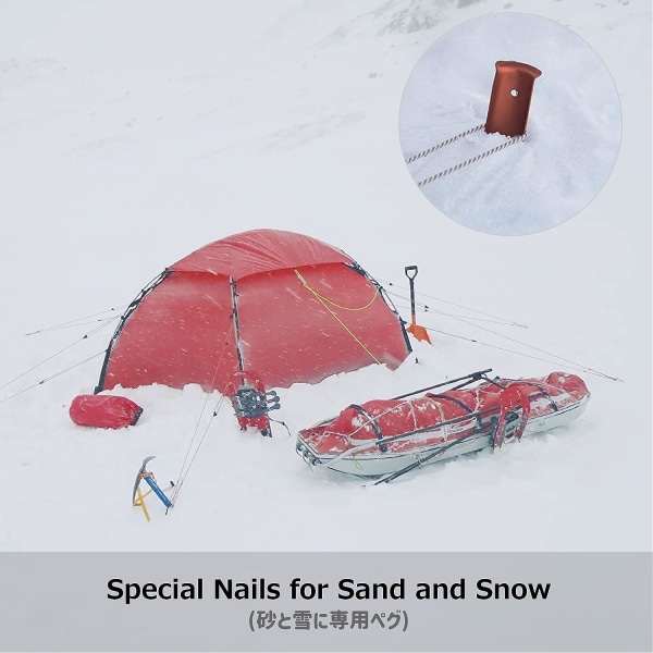 Sandspikar, tältpinnar i aluminium, U-profilspikar för tält, camping, vandring, strand, 6-pack (röd) red