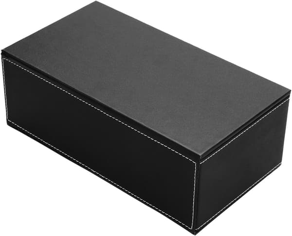 Kosmetisk tissueboks PU læder tissueboks, 25,5 x 14 x 9,5 cm (sort) black