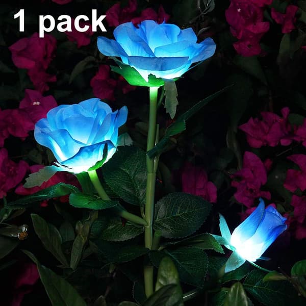 Rose Blomst Solar Lys Udendørs Sti Have Dekoration Lys Solar Blomst Have Spyd Lys.