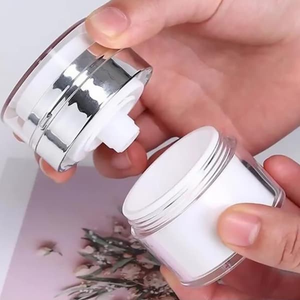 15 ML 2-pack tomma kosmetiska burkbehållare påfyllningsbara luftfria lotionburkar med lock 15ml