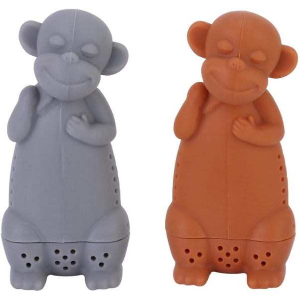 Tesil 2 st Silikongullig tecknad apa tesilinfuser